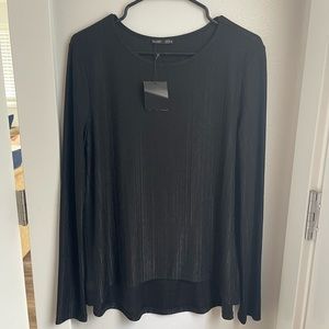 Zara Flowy Long-Sleeve Black Shirt